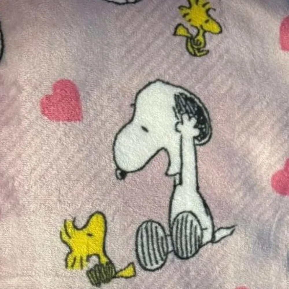 NWT PEANUTS SNOOPY DOG & WOODSTOCK BIRD LOVE HEARTS HUGS PINK 60